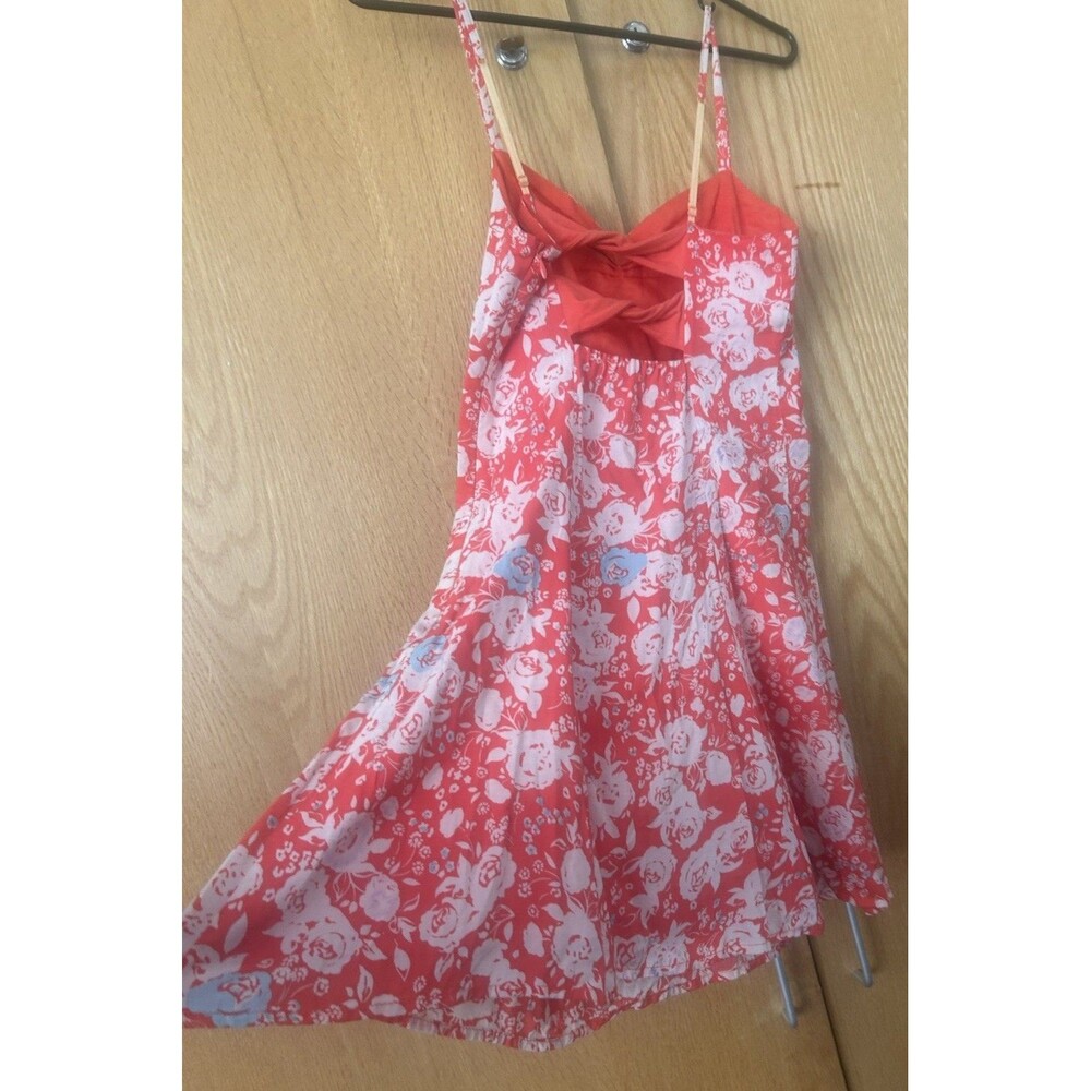Vintage Free People Folk Floral Twist-Back Mini Sundress Adjustable Boho Rare